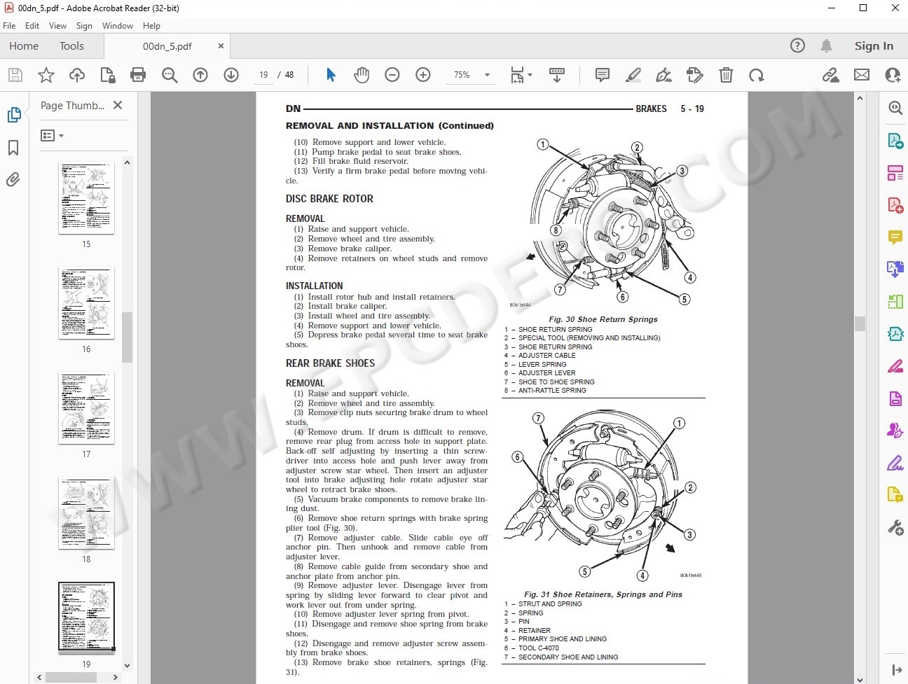 Dodge Durango 1998 - 2000 service manual